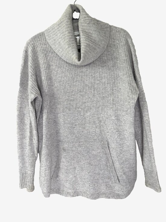 Max Studio Womens Small Gray Cashmere Cowl Neck Sweater Cozy Minimalist Classic - Picture 1 of 13